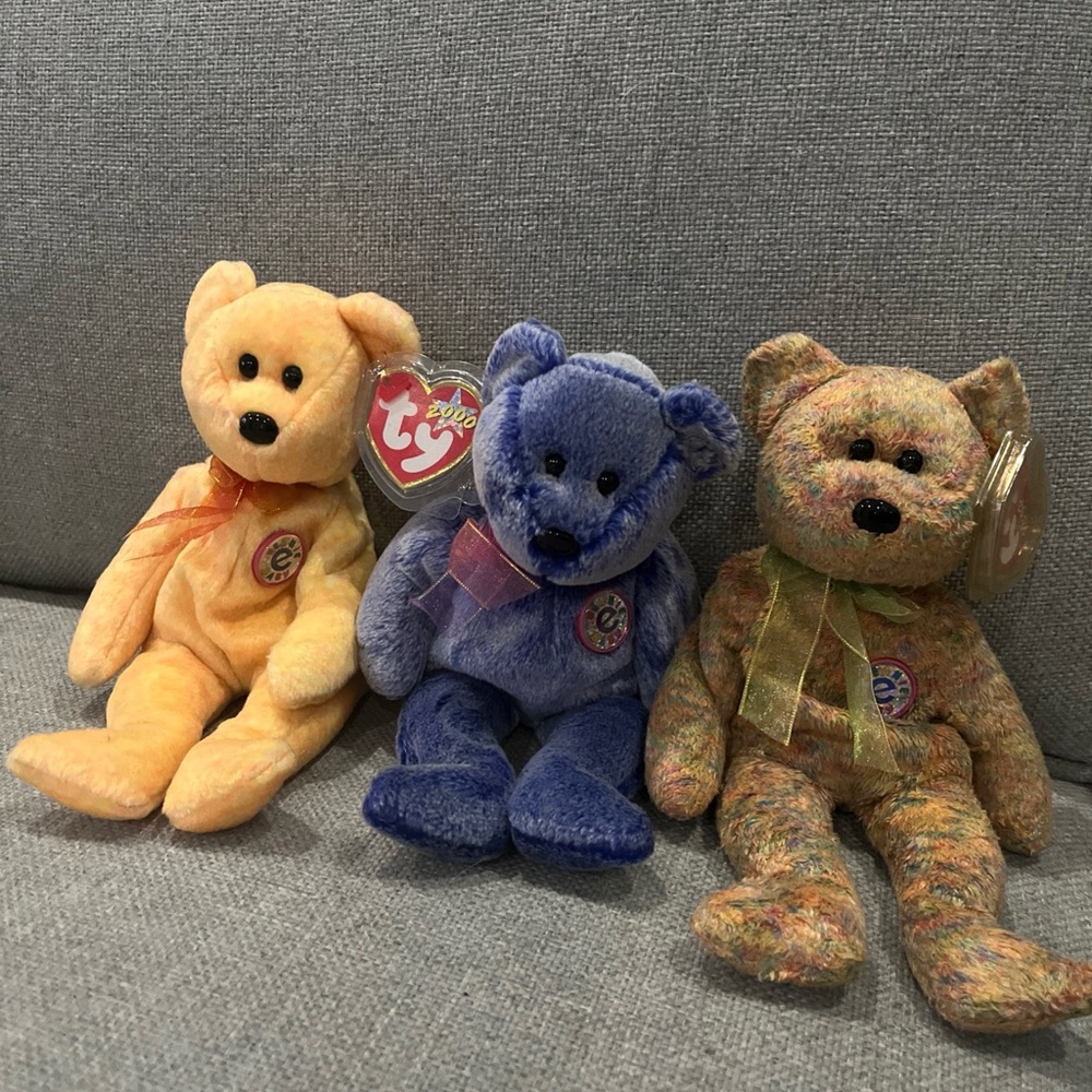 Lot of three TY beanie bears